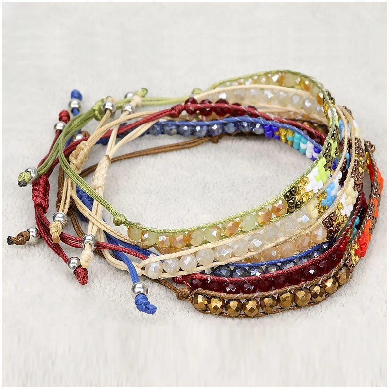 

Fashion simple MIYUKI Japanese MIYUKI Crystal handmade braided rope bracelet for women