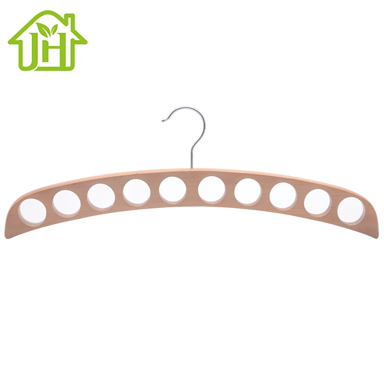 

Factory wholesale customized logo durable natural solid wooden scarf tie hangers