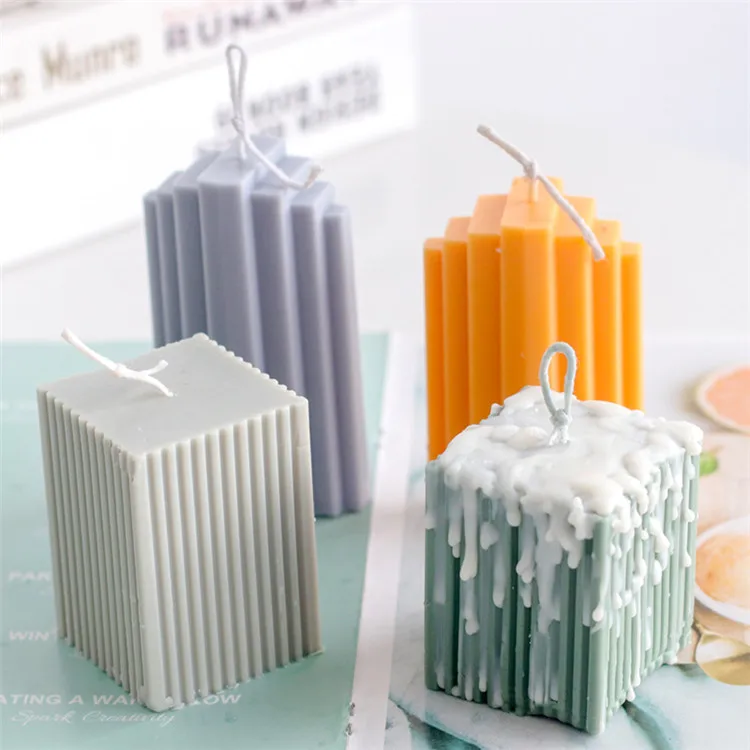 

Y1859 DIY 3D square fine tooth plastic aromatherapy iceberg candle mold, White