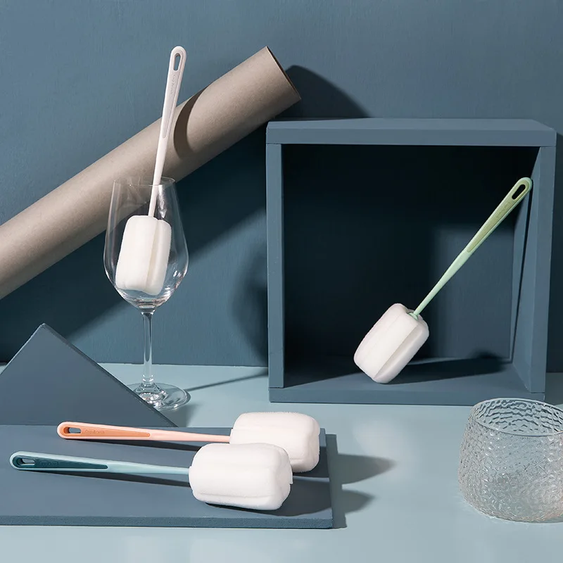 

Long-Handled Baby Cleaning Bottle Washing Coffee Brushes Twisted Wire Cleaner Brush Foam Tea Stains Cup Sponge Small Brush, Picture