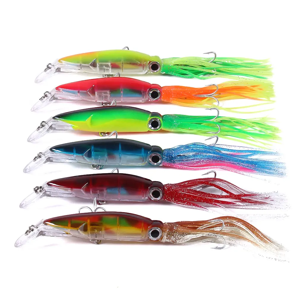 

Hengjia High Quality Lifelike Octopus Squid Jig Fishing Lure 14cm/40g 6 Colors Available Fishing Bait with Treble Hook, Many colours available/unpainted/customized