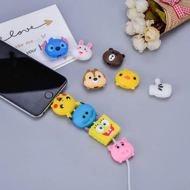 

USB Silicone Charger Protective Case Cute Cartoon Bite Data Cord Protector, Customized