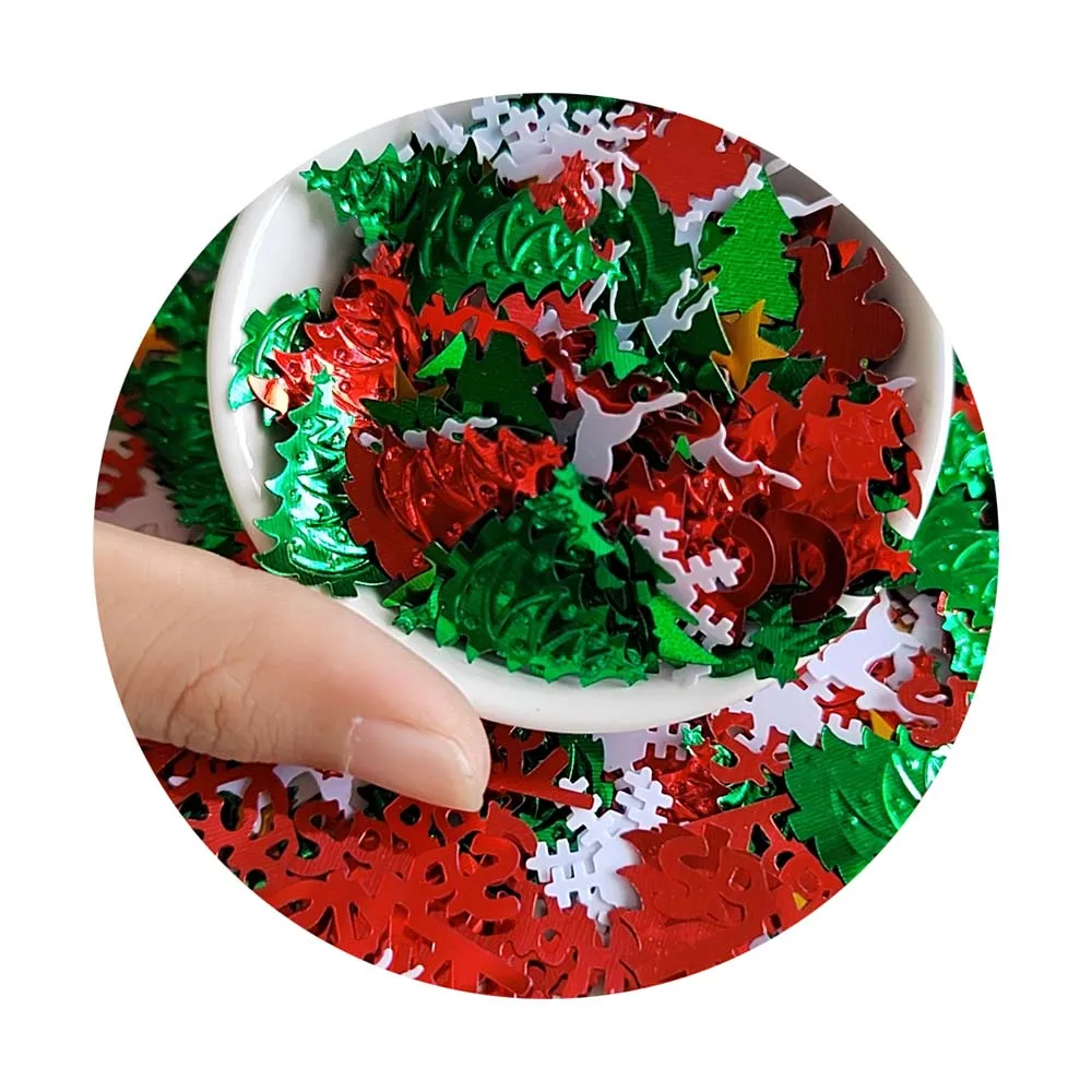 Xmas Confetti Glitter Metallic Foil Table Scatters Sequins for Party Decorations DIY Christmas Party Decorations
