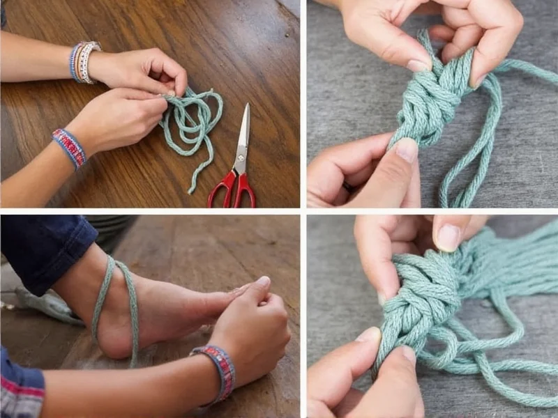 Tying double fisherman knot for bedsheet hammock