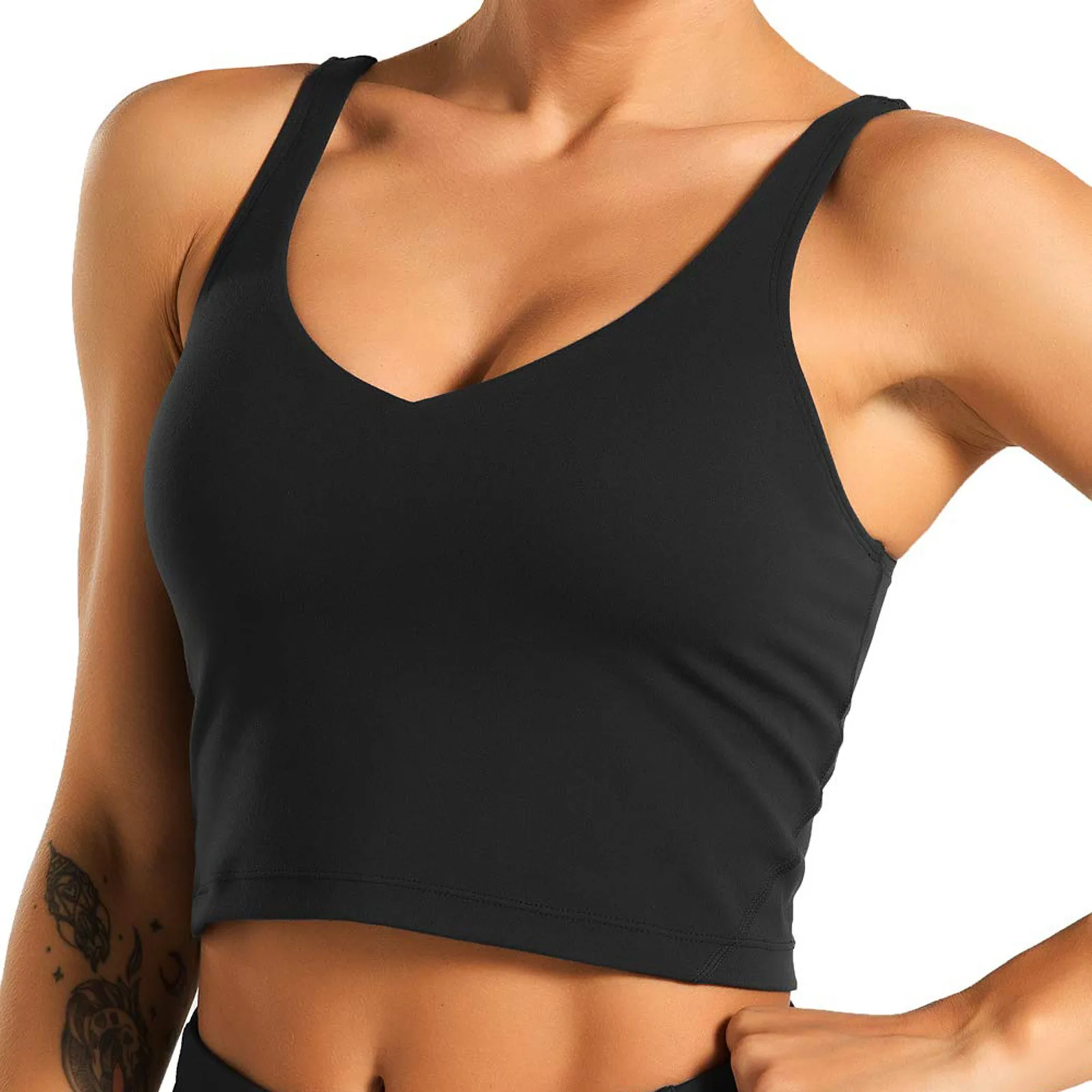 

Womens Sports Bra Wirefree Padded Medium Support Yoga Bras Gym Running Workout Tank Tops