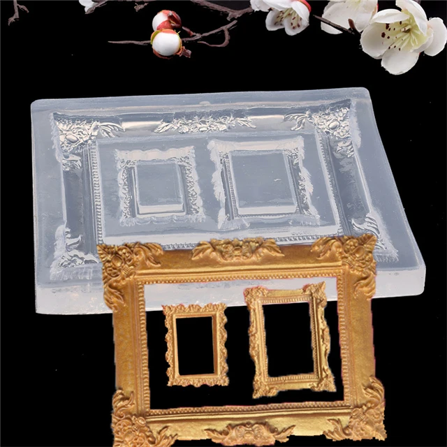 

DIY handmade BPA free jewelry mold silicone photo picture frame shiny resin molds, Stock or customized