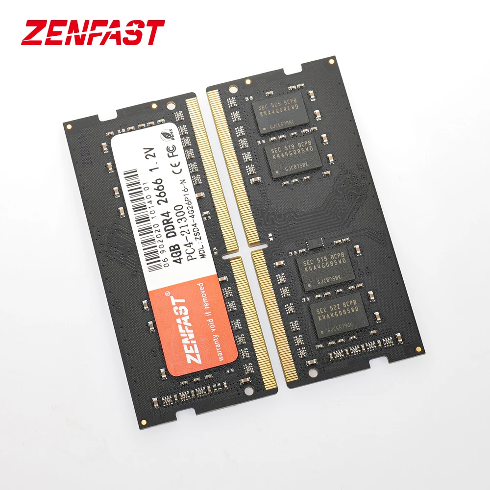 

ZENFAST Brand or OEM DDR4 1.2V 2666MHZ 4gb 8GB 16gb RAM for SODIMM with Retail packing