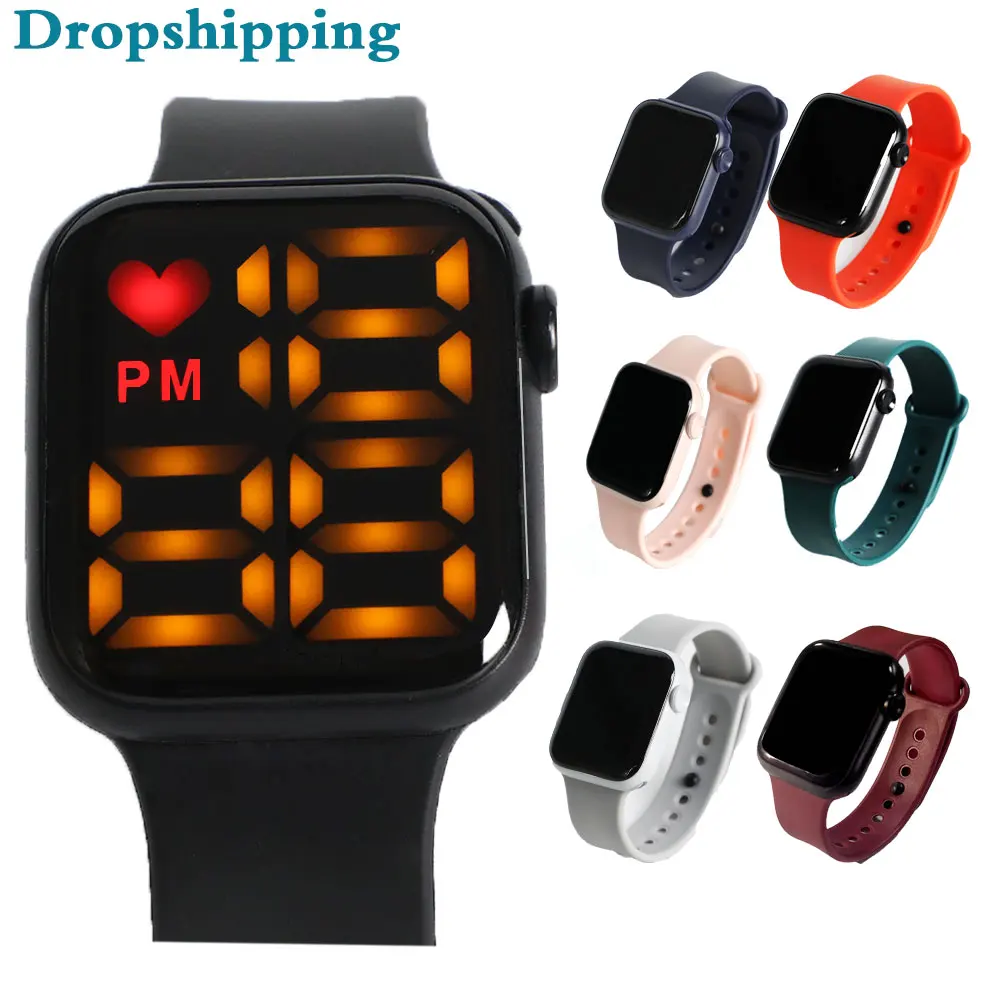

2021 New Hot-selling LED Electronic Touch watch Fashion Plastic 5ATM Waterproof Bracelet Children Kids Touch Bracelet Watch