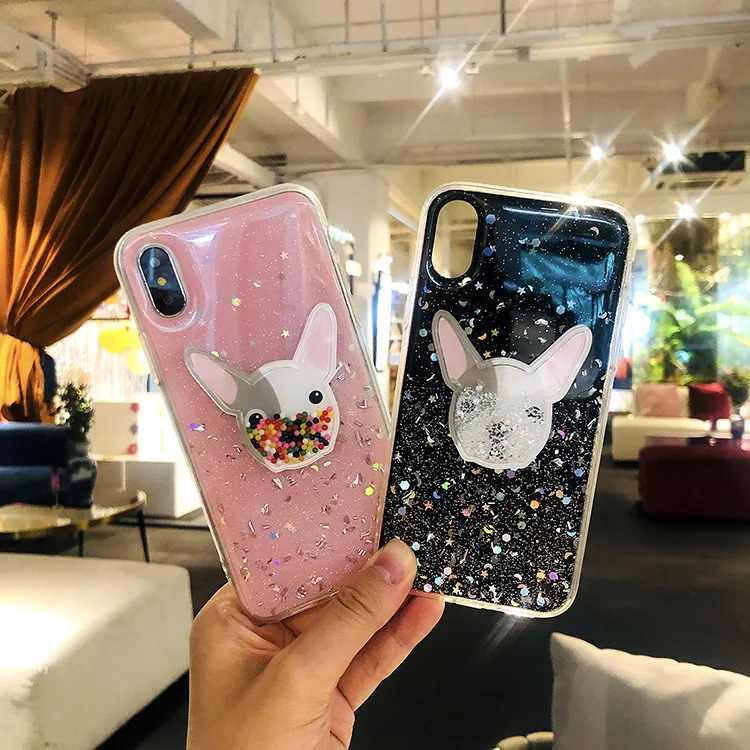 

Free Shipping Dog Quick Sand Phone Case for iPhone 12 11 Pro XR XS 8 7 Plus 6S Soft TPU Shockproof Cover