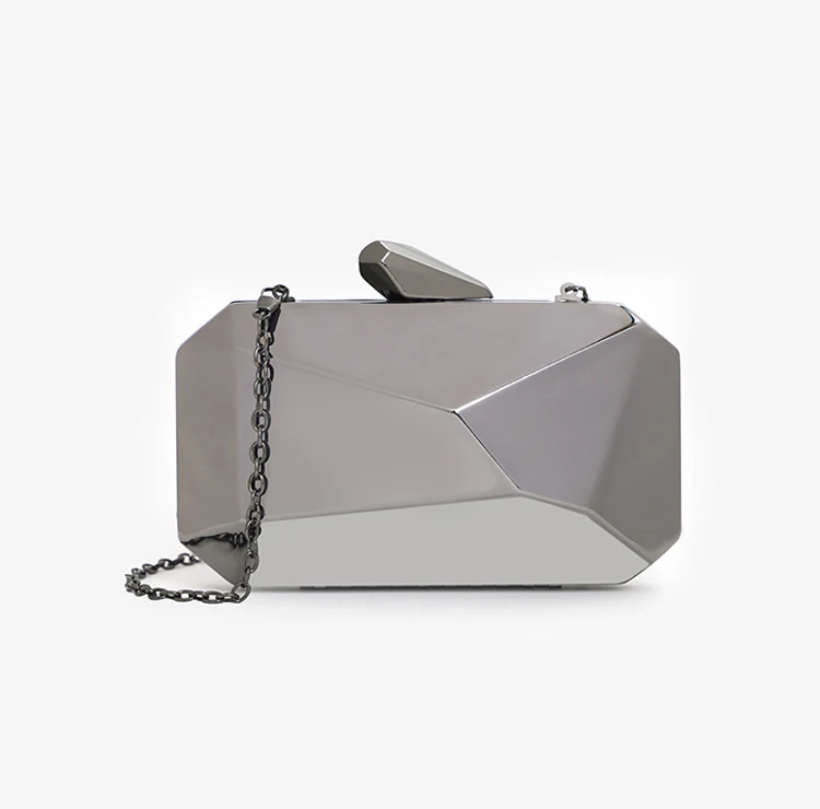 

Wholesale new personality fashion easy to take metal chain bag women box evening bag party metal clutch bags
