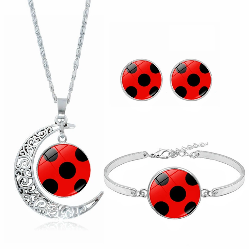 

Women Jewelry Set Stainless Steel Alloy Ladybug Necklace, Colorful