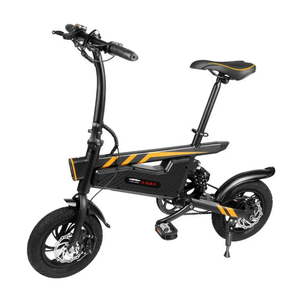 

12 inch 350W Mini Foldable Black Long Range 42V Commute Mini Electric Bike electric bicycle with lithium battery