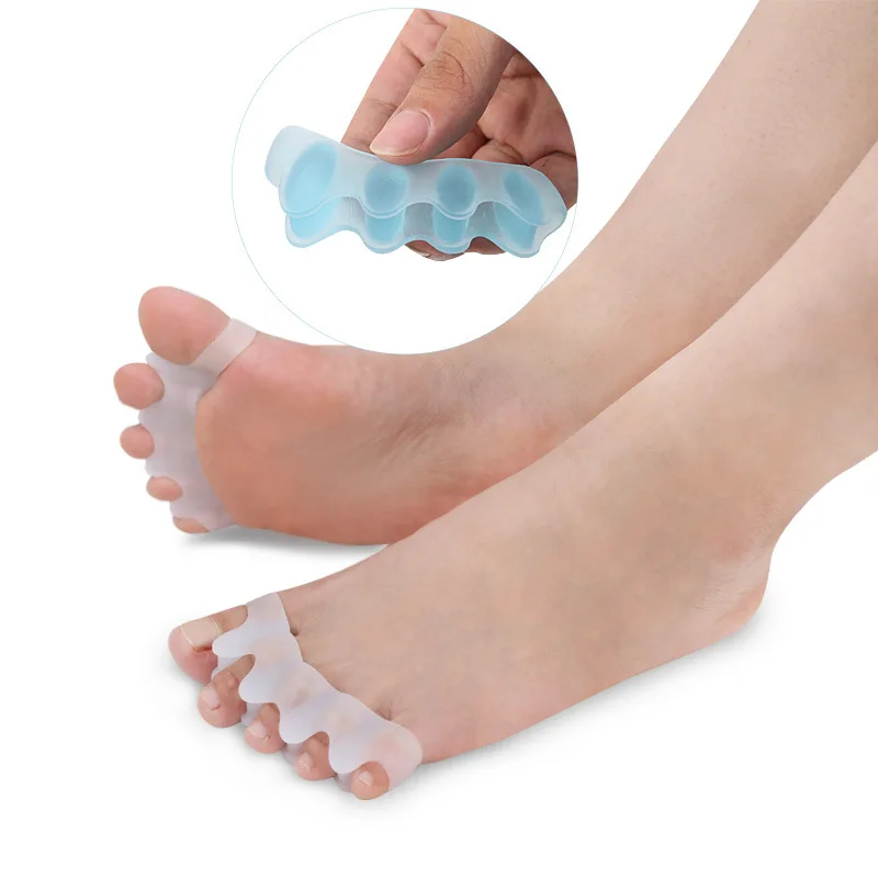 

5 Hole Toe Stretcher Soft Silicone Gel Toe Spreaders Pad for Bunion Pain Relief, Transparent or white