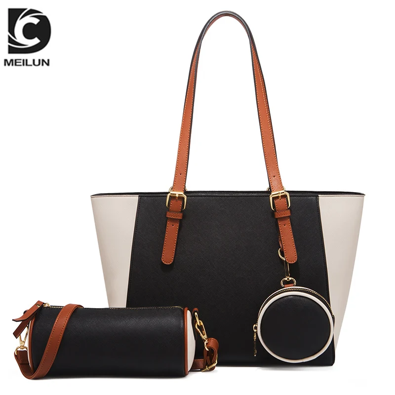 

Newest Design Fashion luxury Women Bags Lady 3 Pieces PU Leather Tote Bags Set for Women, Multi colour