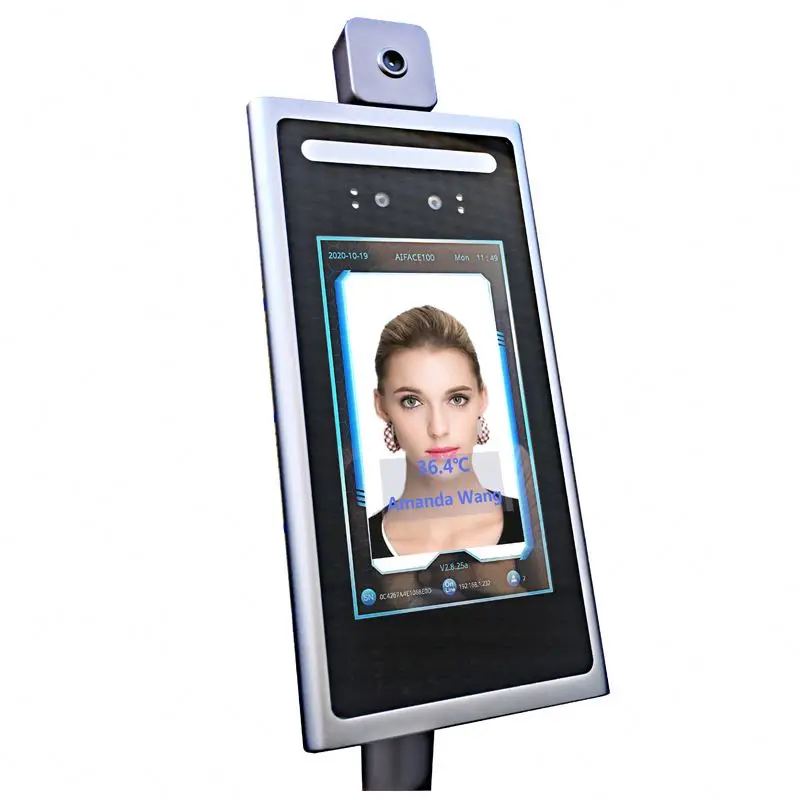 
LEEKGOTECH 7inch Dynamic Live face recognition measurement Time attendance and Access control with Body Temperature Measurement 