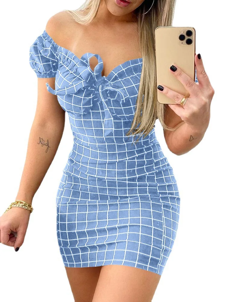 

2022 Spring New Women Dresses V Neck Long Sleeve Draw String Close Fit Solid Spring Sexy Bodycon Long Casual Dress