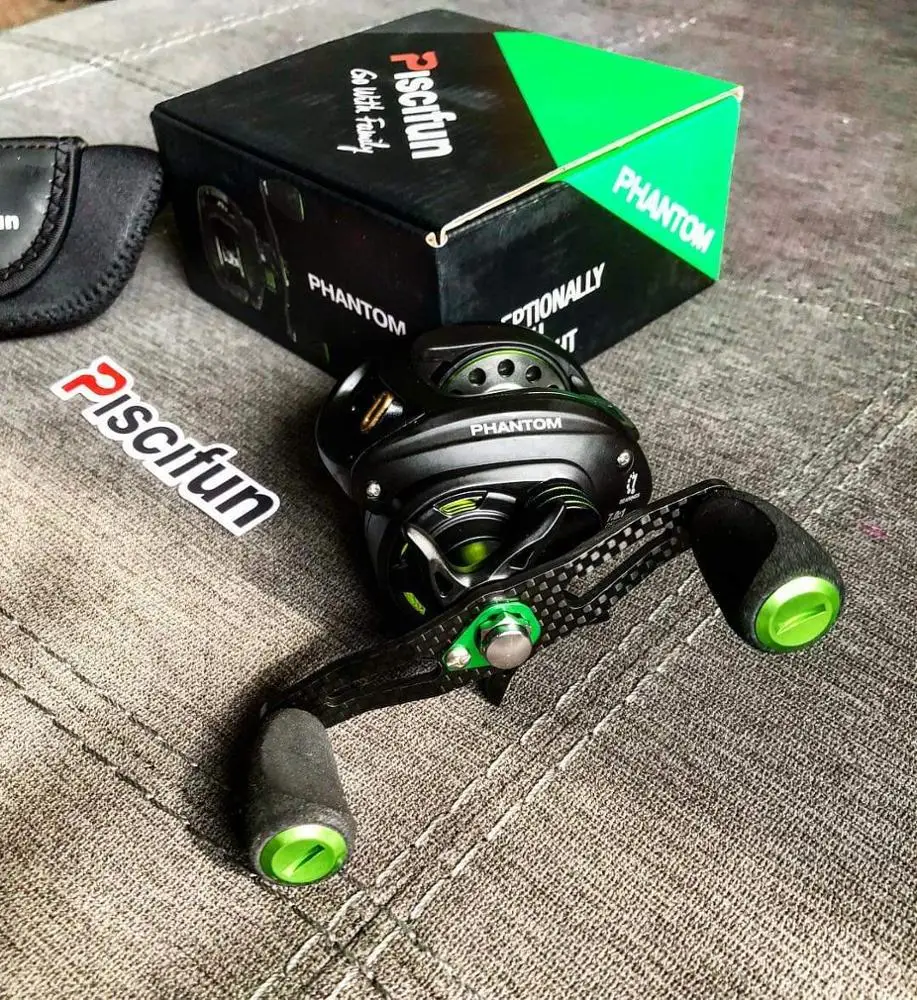 Piscifun phantom hand fishing reel only 5.7oz/162g brass pinion gear 7 Bearing Saltwater Fishing Bait Casting Reel