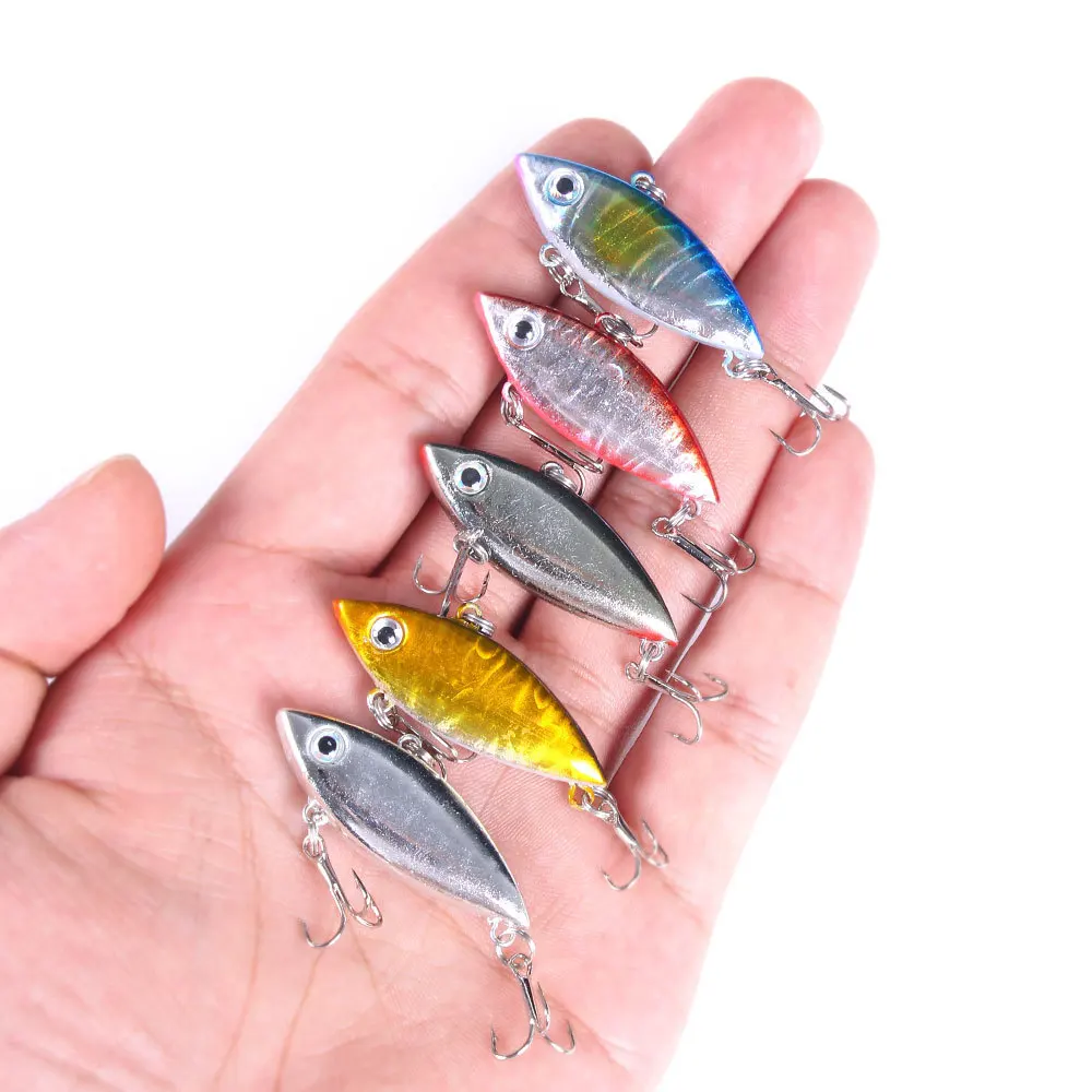 

Sinking VIB  Hard Bait Minnow Crank Popper Fishing Lures With Stainless Rattle Balls And VMC Hooks For Bass Fishing, 5 colors