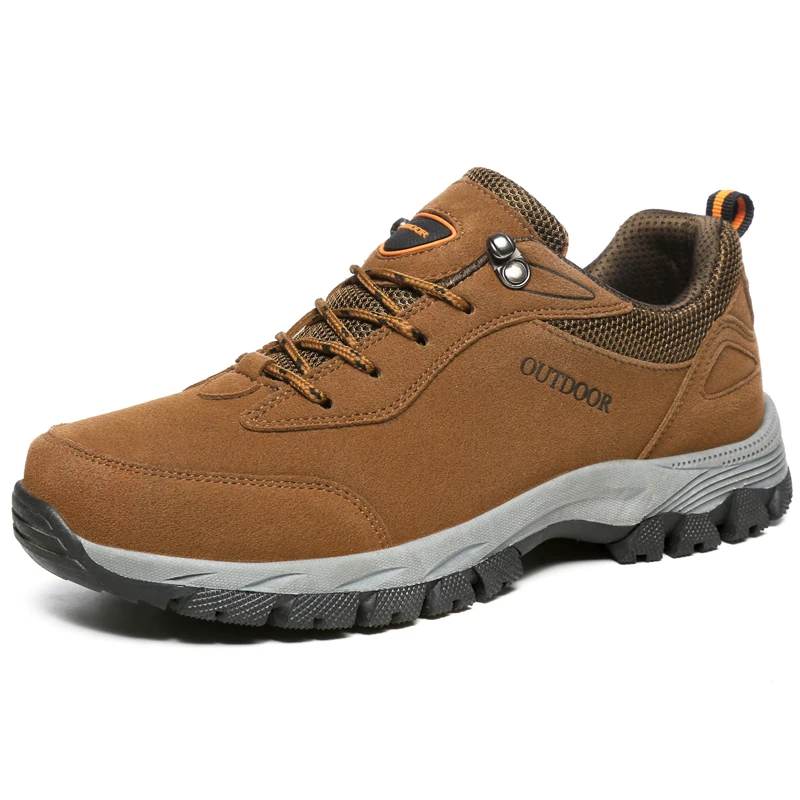 

High quality suede men sneaker sports hiking shoes, Brown/grey/green