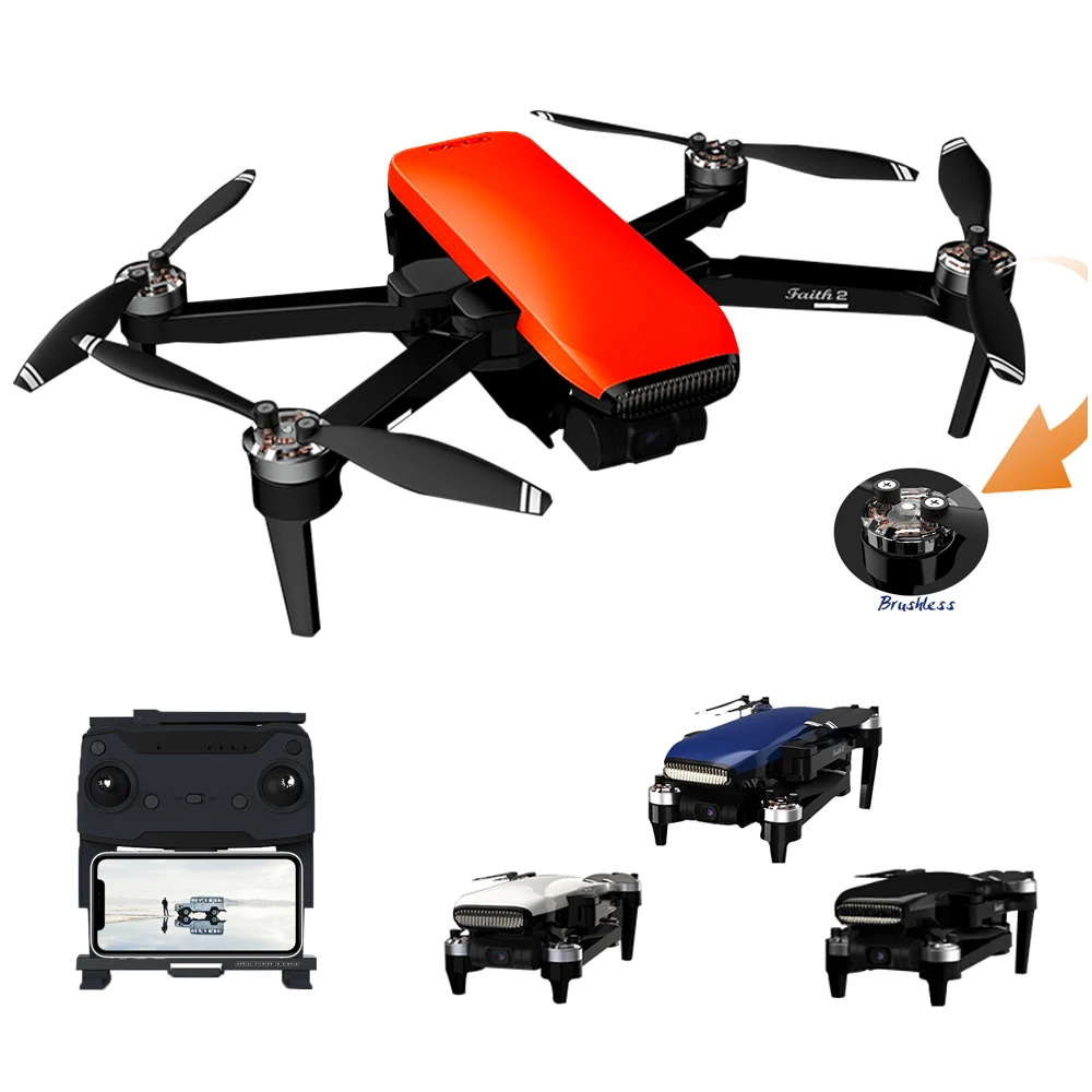 

4K GPS FPV HD Camera 3-Axis Gimbal Quadcopter Professional 35min Flight RC 5KM Drone C Fly Faith 2 VS SG906 PRO2 X8SE F11 4K PRO, Black, orange, blue, white