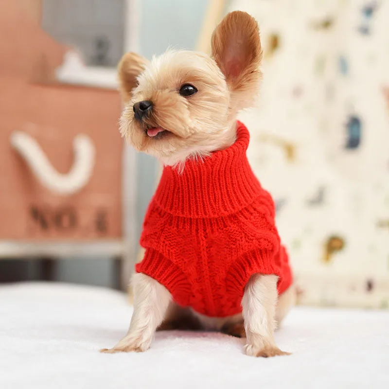 

Winter Knitted Clothes For Small Medium Dogs Chihuahua Puppy Pet Yorkshire Pure Dog Sweater Ropa Perro