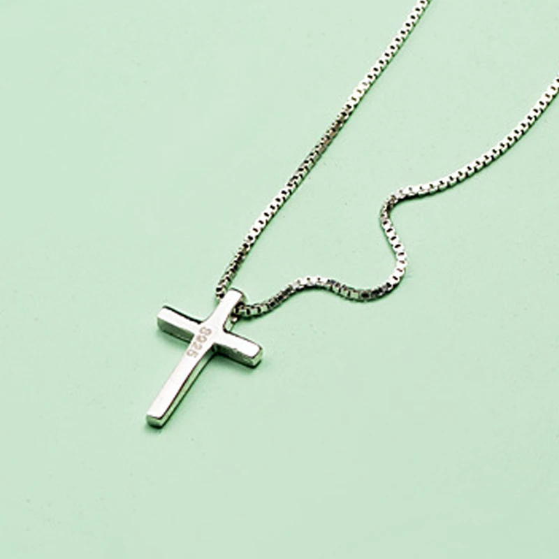 

Fashion S925 sterling silver choker cross pendent necklace jewelry for women girls