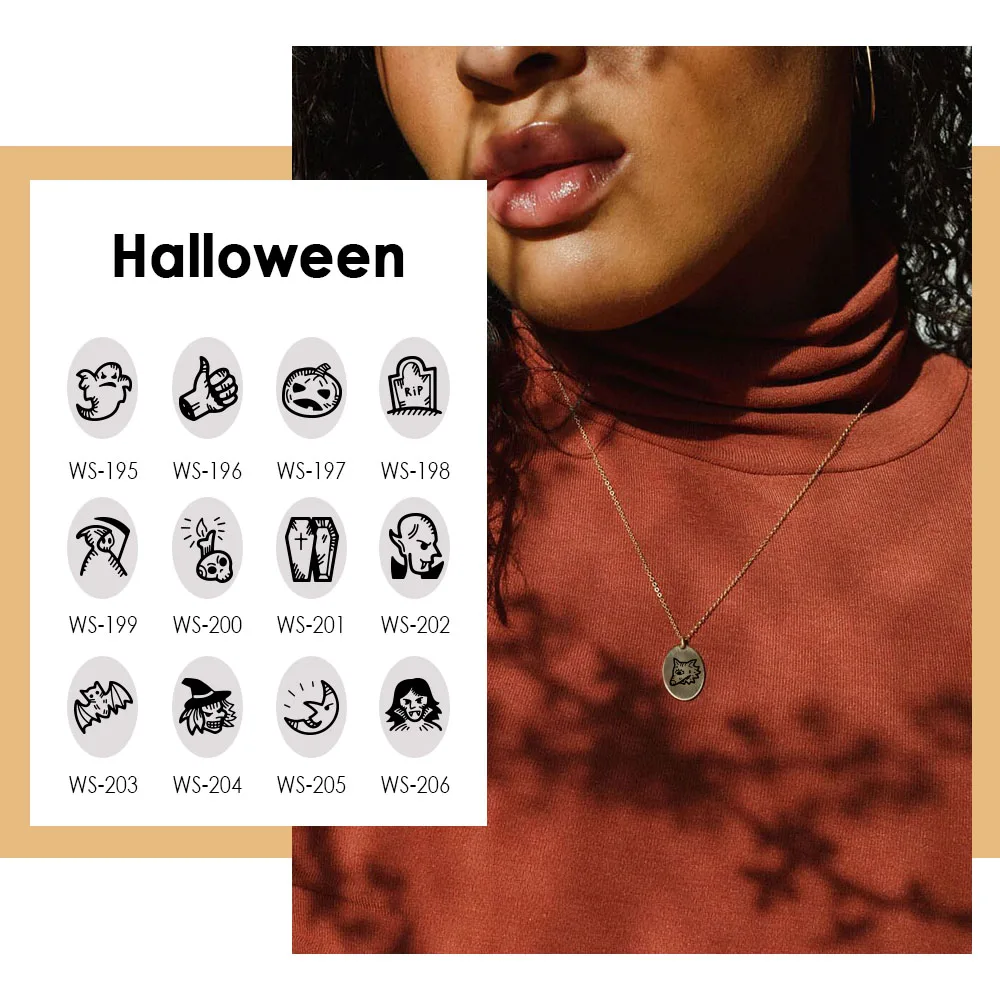 

JUJIE Fashion Wholesale Trendy Modern Necklaces Jewelry Skull Jack Holloween Horror Night Stainless Steel Necklace, Silver/gold/rose gold