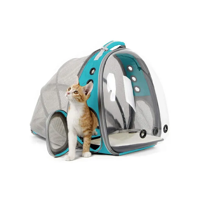 

2021 New Upgrade Outdoor Pet Small Dog Transparent Carrier Expandable Cat Carrier Backpacks, Blue, black,gray,yellow,red