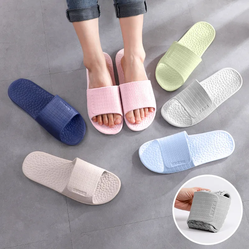 

wholesale newest unisex traveling household non-slip sandals foldable EVA bath slippers, 6 colors