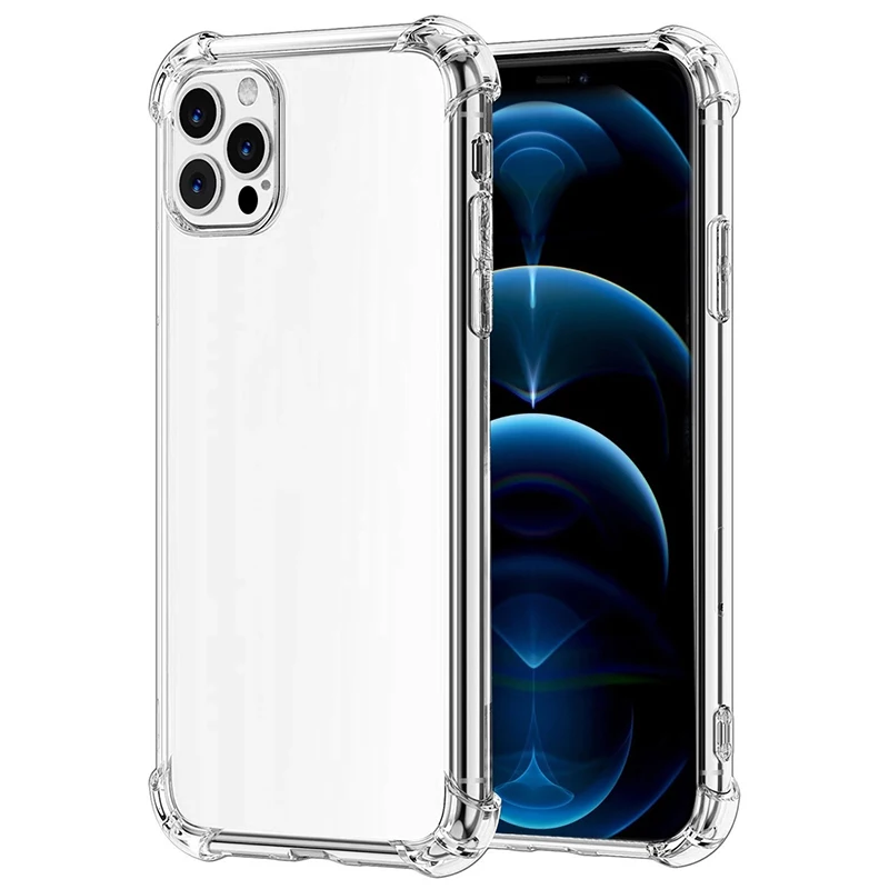 

Crystal Clear Shockproof Reinforced Corners TPU Phone Case Back Cover for iPhone 12 mini 12 Pro max 2021 Bumper Phone Case, Transparent