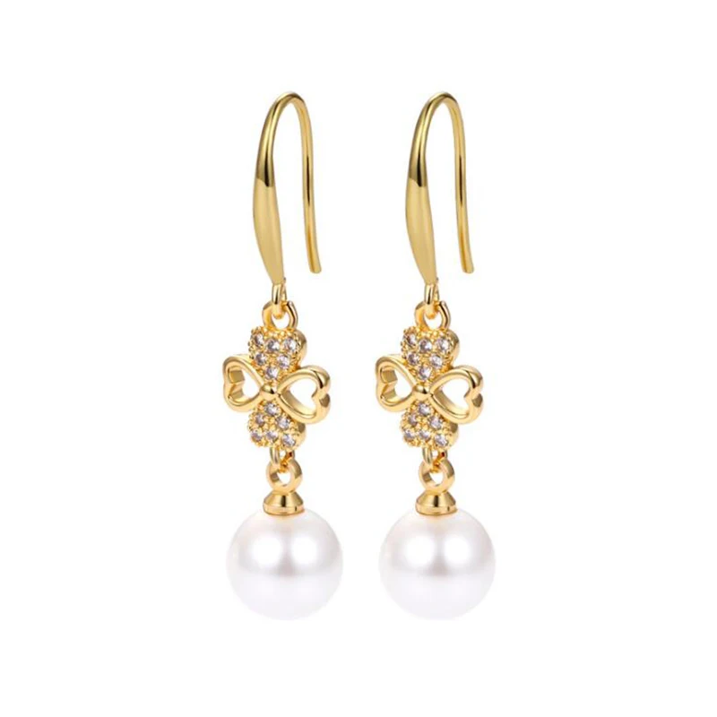 

14K Gold Filled Vintage 8-8.5mm Nearly Round Natural Freshwater White Pearl Hook Earrings for Women Birthday Gifts