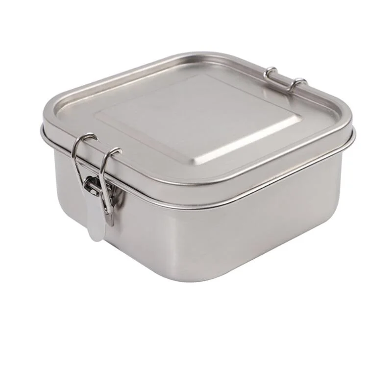 

2021 airtight 304 stainless steel square lunch box 740ml food storage, Original,oem