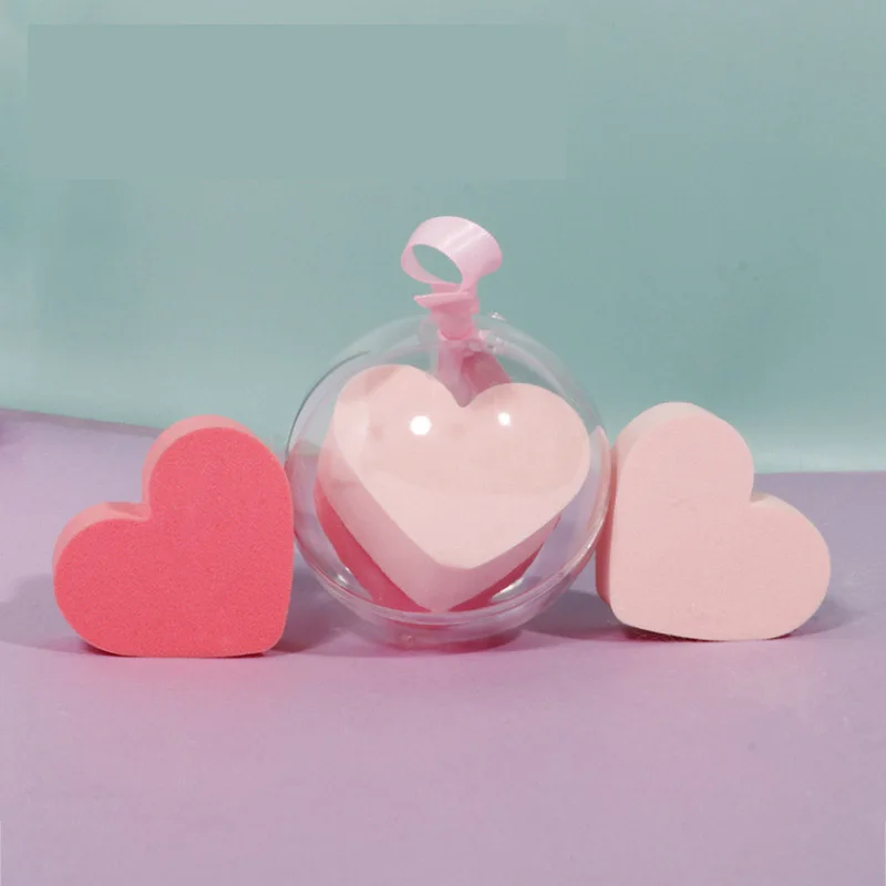 

Hot Selling 2 in1 Heart Shape Puff Makeup Sponge Beauty Blending Makeup Tools Girly Pink Makeup Sponge Gift