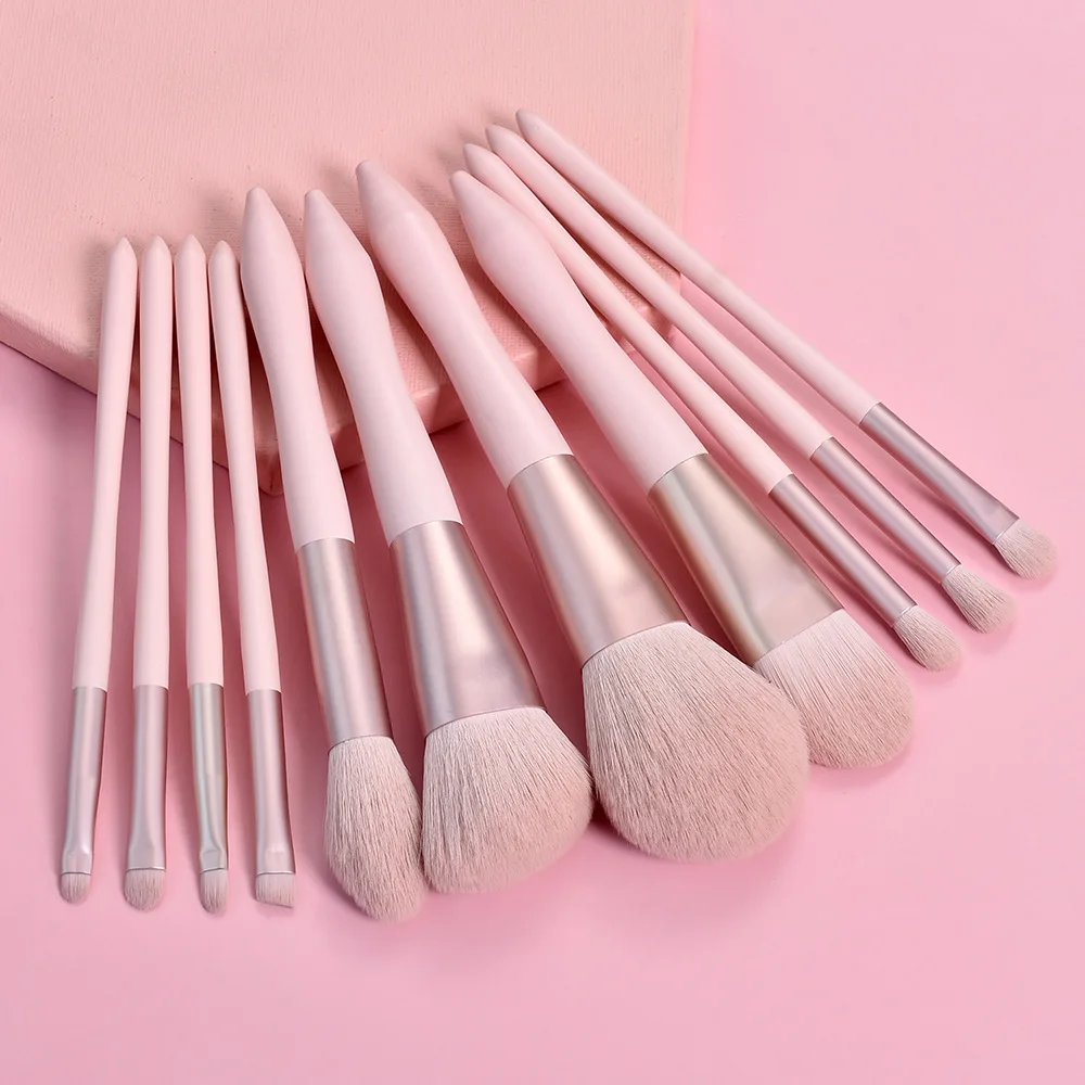 

High end cosmetic maquilhagem set pretty brush storage makeup professional pink private label makeup brush kit individual
