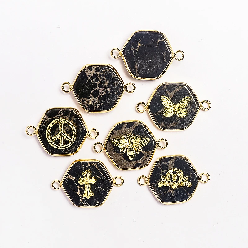 

Wholesale Black Emperor Stone Butterfly Cross Tree Of Life Agate Pendant DIY Accessory Pendants Necklace, Picture shows