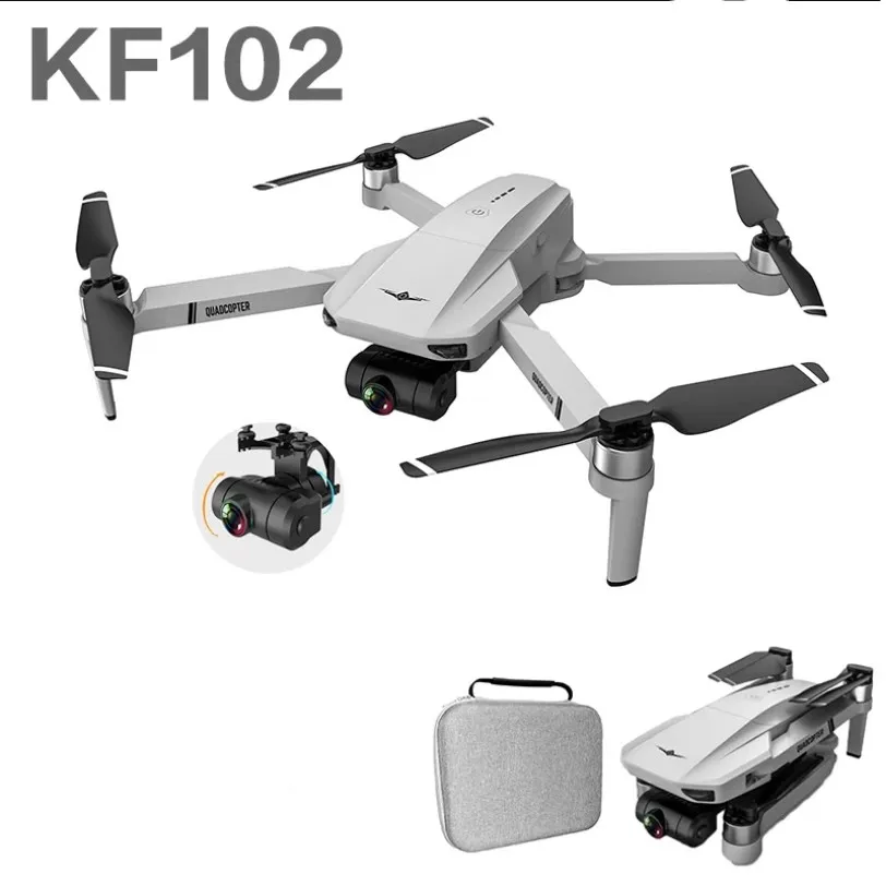 

2021 KF102 GPS Drone with 6K HD Camera 2-Axis Gimbal 1200Meters 25Mins Anti-Shake Brushless Motor Foldable RC Quadcopter Dron, Ivory