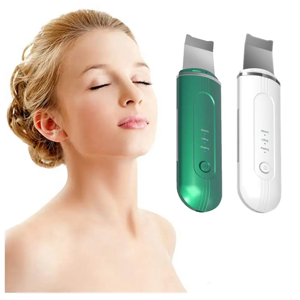 

USB Rechargeable Ultrasonic Skin Scrubber Spatula Ultrasound Ion Face Lifting Mini Skin Spatula Ultrasonic Cleaning tool
