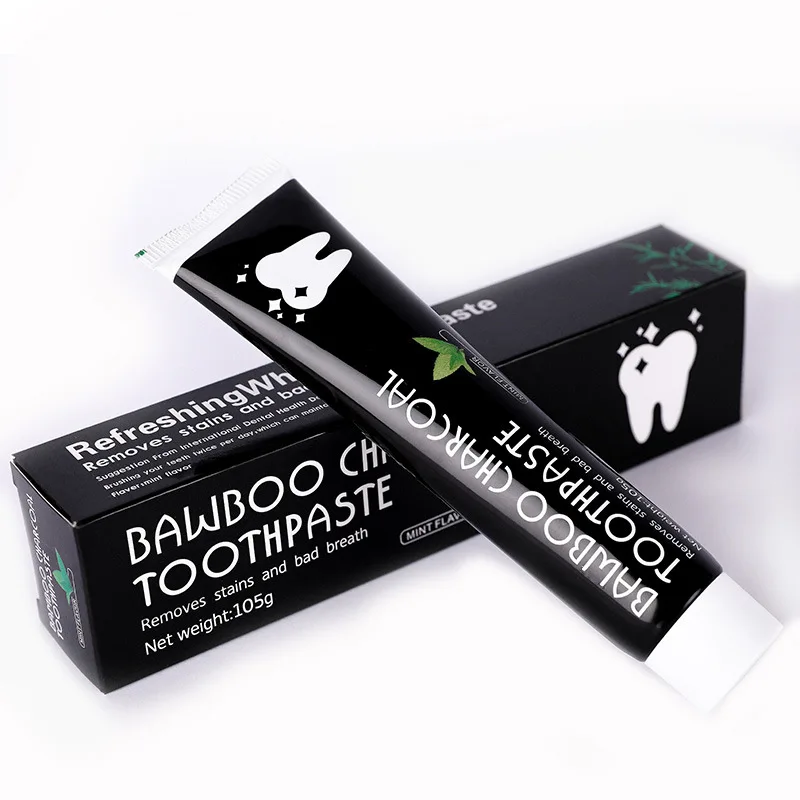 

Factory Hot Sale Cleaning Organic Passion Mint Flavor activated bamboo charcoal Refreshing Toothpaste For Teeth Whitening, Black