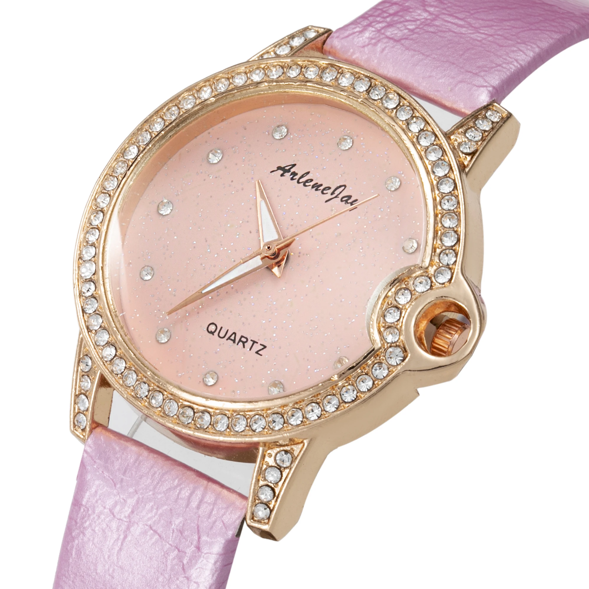 

2021 New classic leather strap simple student ladies quartz watch with diamond style wrist watch reloj, 6 colors