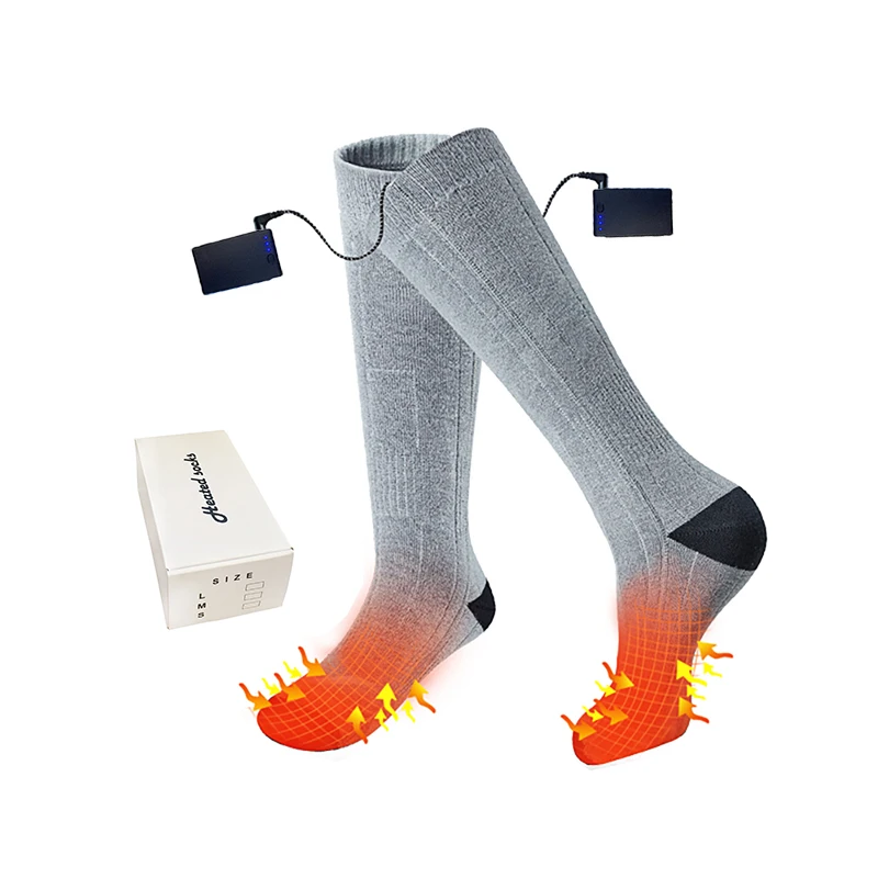 

Soft Breathable Insulated Material 100% Modal Rechargeable Battery Operated Electric Heated Warm Fuzyy Socks Mens Womens