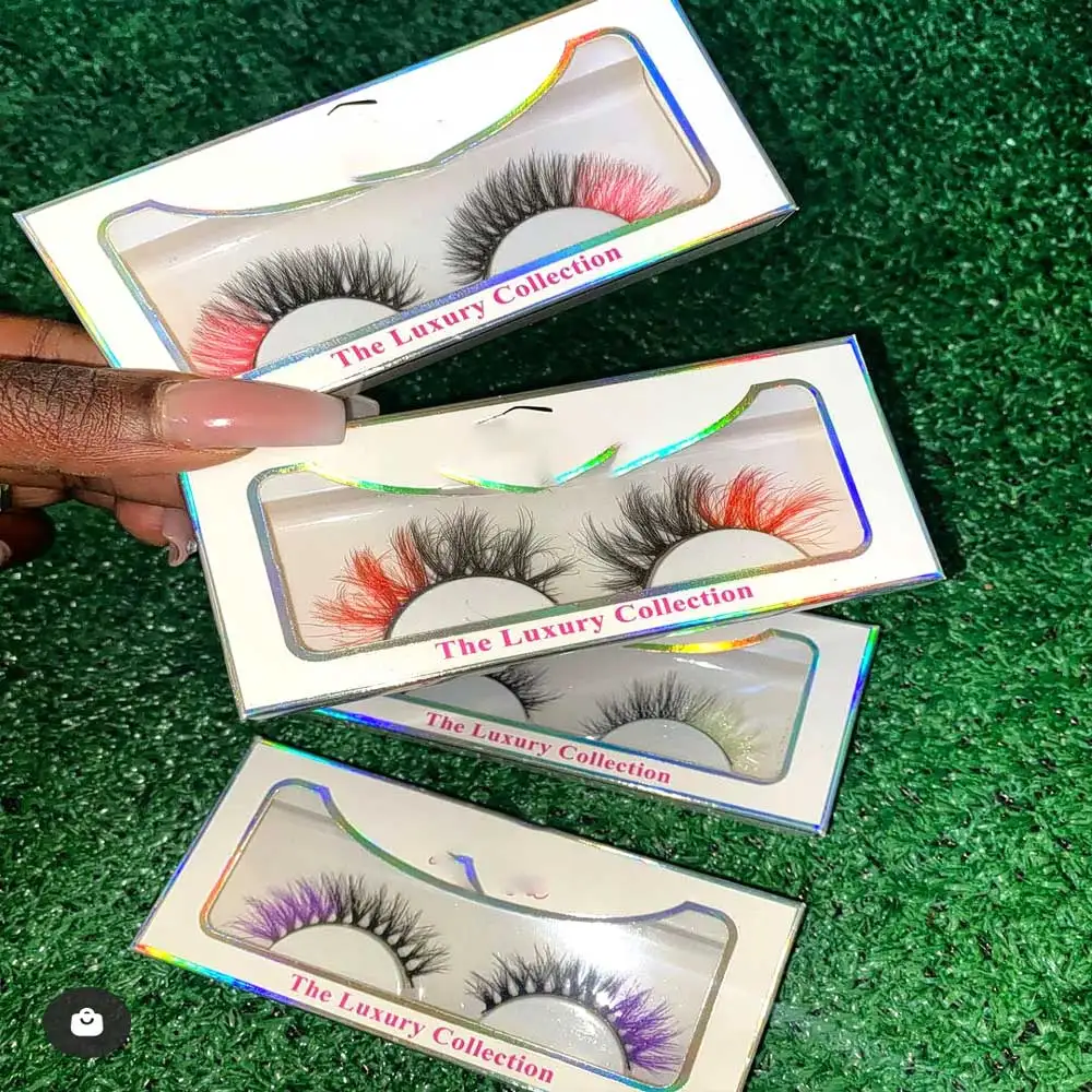 

wholesale fluffy lashes false eyelashes 3d vendor 25mm long dramatic colour eyelash