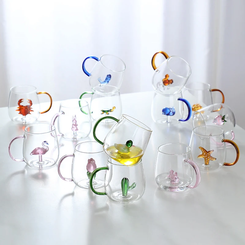 

Creative 3D cartoon shape high borosilicate glass cup, Transparent