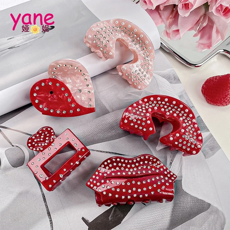 

Wholesale acetate hair claw heart hair claws for women high quality hair accessories for Valentine's Day