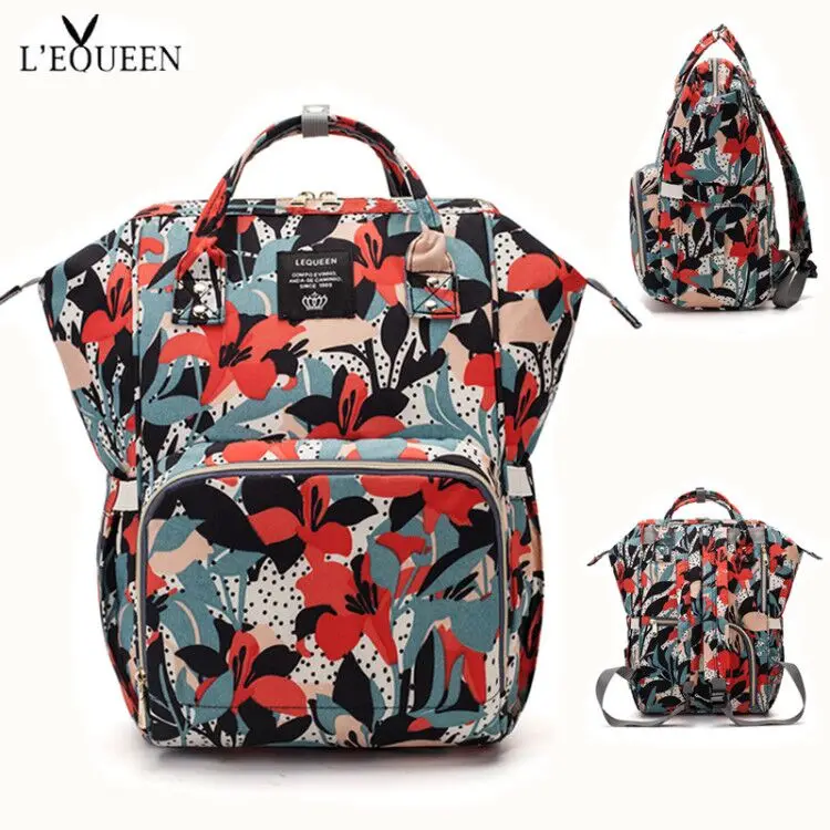 

2020 Amazon hot selling maternity LEQUEEN diaper bag backpack for baby care,baby bags for mothers,diaper backpack bag, Customized colors