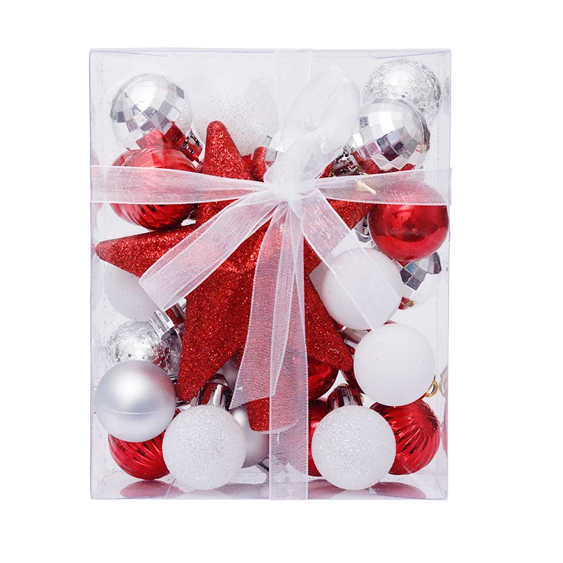 

Hot Sale 3cm Plastic Christmas Ball Mixed Set for Holiday Home Decoration