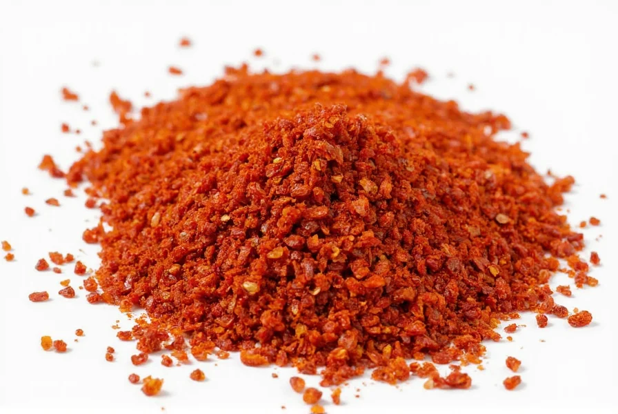 Kitchen spice rack with crushed red chili pepper