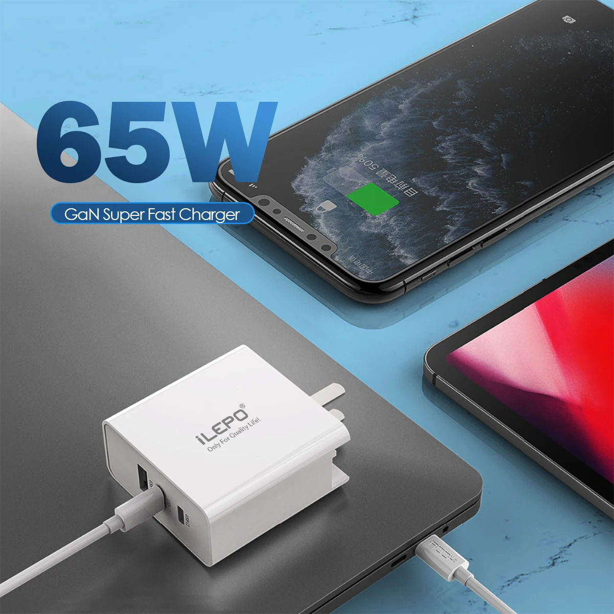 

GaN 65W USB C Charger Quick Charge 4.0 3.0 QC4.0 QC PD3.0 PD USB-C Type C Fast USB Charger For mobile phone