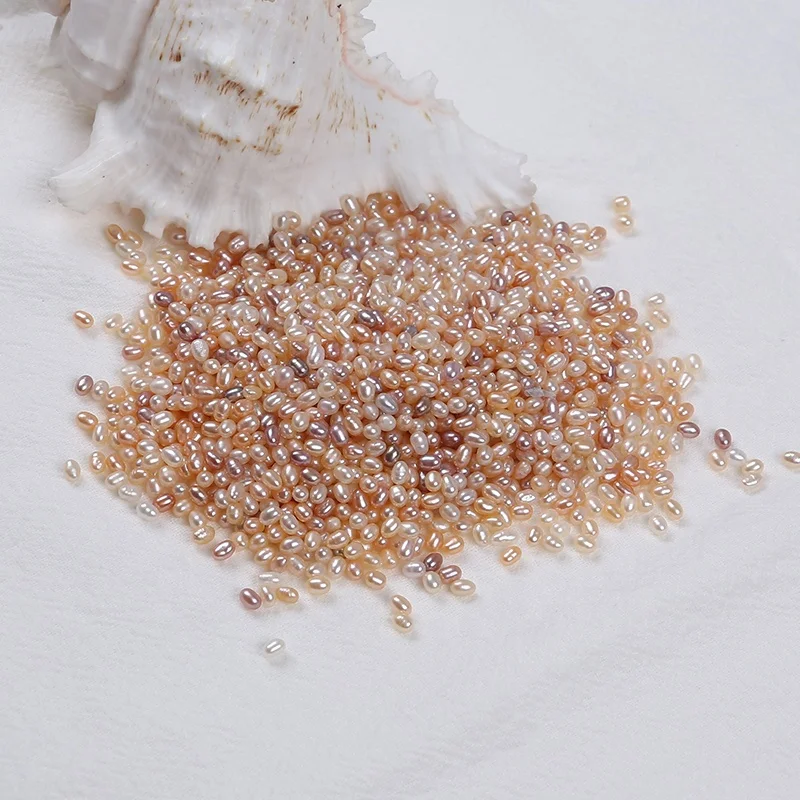 

Wholesale DIY jewelry making  natural pink purple color freshwater rice loose pearls beads