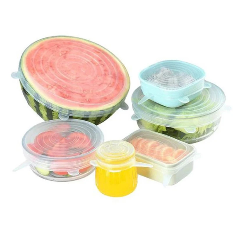 

Reusable Silicone Strech Lids Universal Leakproof Bowl Pot Lid Food Fresh Covers Microwave Cover Kitchen Accessories, White, blue, pink, yellow