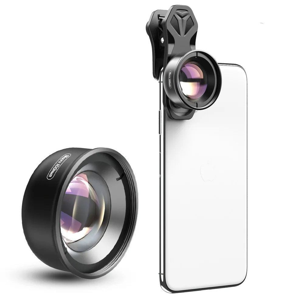 

APEXEL Universal Fancy Looking 100mm Macro Lens Professional Mobile Phone Camera Lens For Smartphone, Black